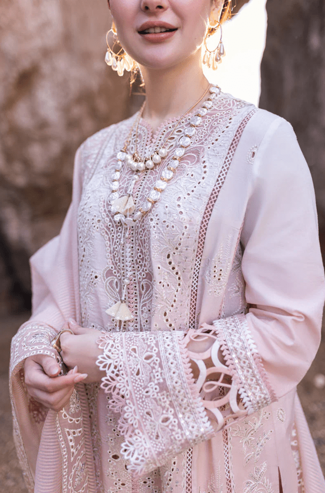 Summer 3PC Lawn Chikankari Embroidered Suit - BFA0009 - luxury | BlueFery