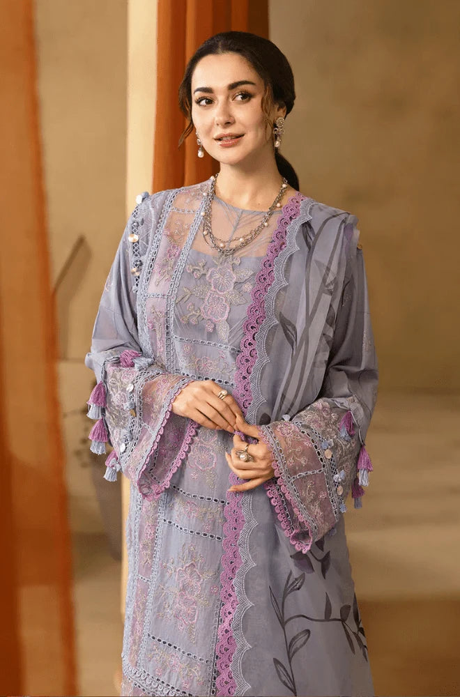 SAIRA RIZWAN - 3PC Lawn Chikankari Embroidered Shirt with Chiffon Printed Dupatta and Trouser- BFB0284