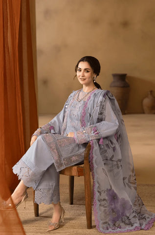 SAIRA RIZWAN - 3PC Lawn Chikankari Embroidered Shirt with Chiffon Printed Dupatta and Trouser- BFB0284