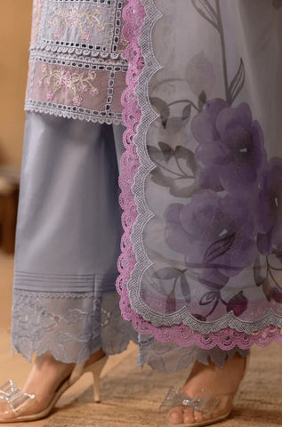 SAIRA RIZWAN - 3PC Lawn Chikankari Embroidered Shirt with Chiffon Printed Dupatta and Trouser- BFB0284