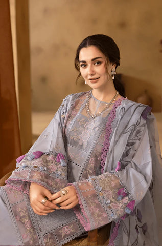 SAIRA RIZWAN - 3PC Lawn Chikankari Embroidered Shirt with Chiffon Printed Dupatta and Trouser- BFB0284