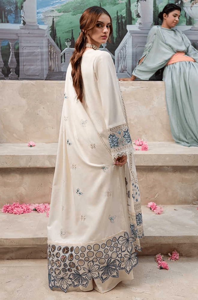 Summer 3PC Lawn Chikankari Embroidered Suit - BFB0292 - luxury | BlueFery