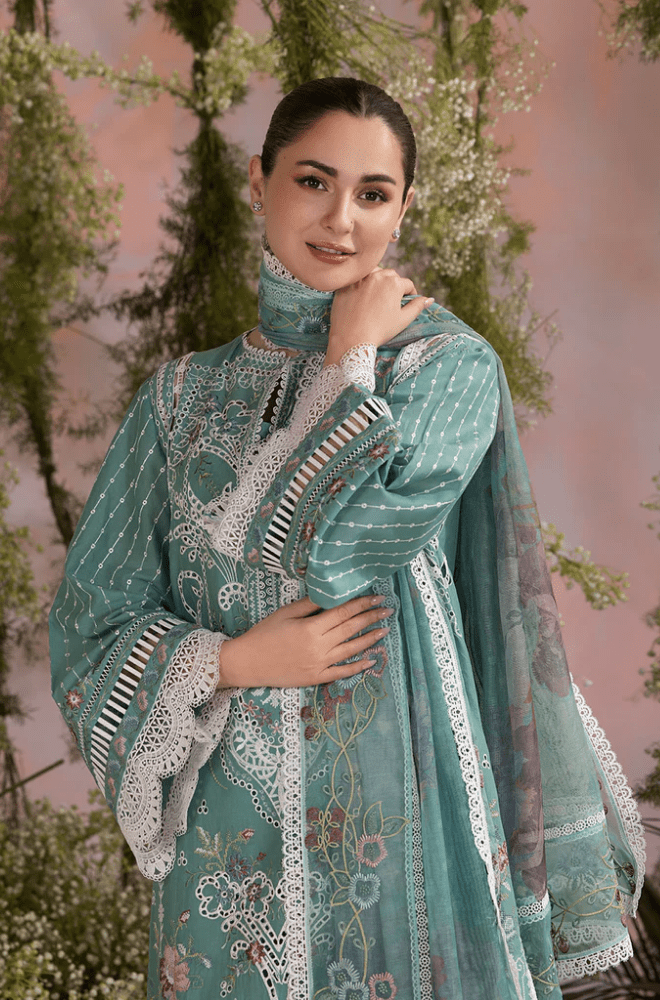 Summer 3PC Lawn Chikankari Embroidered Suit - BFB0620 - luxury | BlueFery