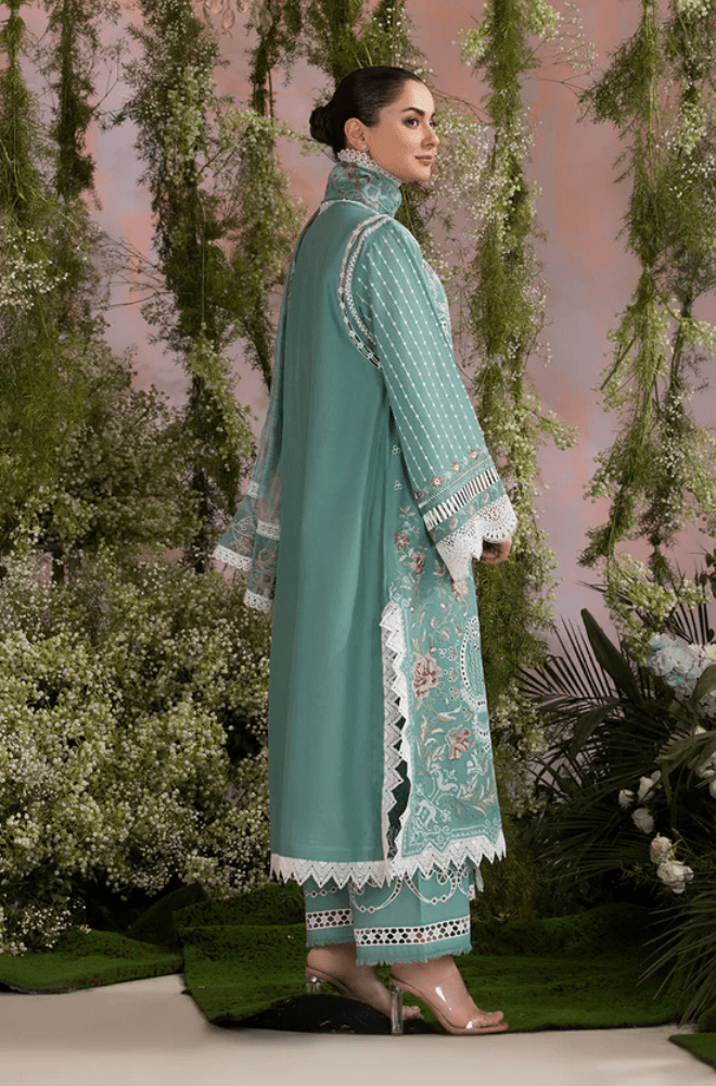 Summer 3PC Lawn Chikankari Embroidered Suit - BFB0620 - luxury | BlueFery