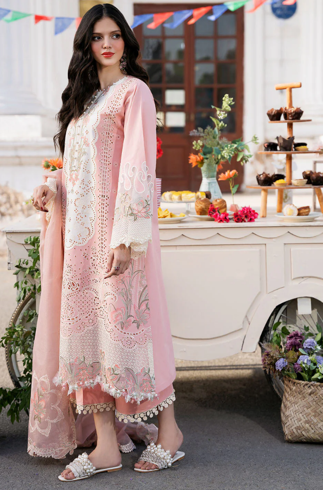 Summer 3PC Lawn Chikankari Embroidered Suit - BFB0624 - luxury | BlueFery