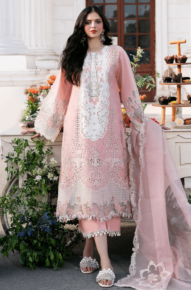 Summer 3PC Lawn Chikankari Embroidered Suit - BFB0624 - luxury | BlueFery