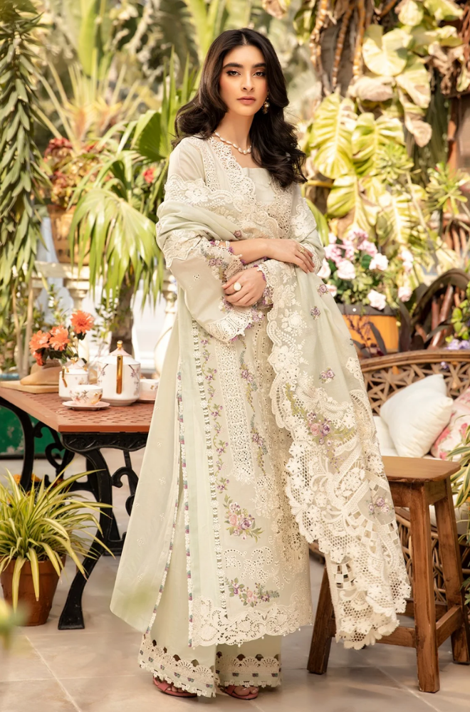 Summer 3PC Lawn Chikankari Embroidered Suit - BFB0632 - New Arrivals | BlueFery