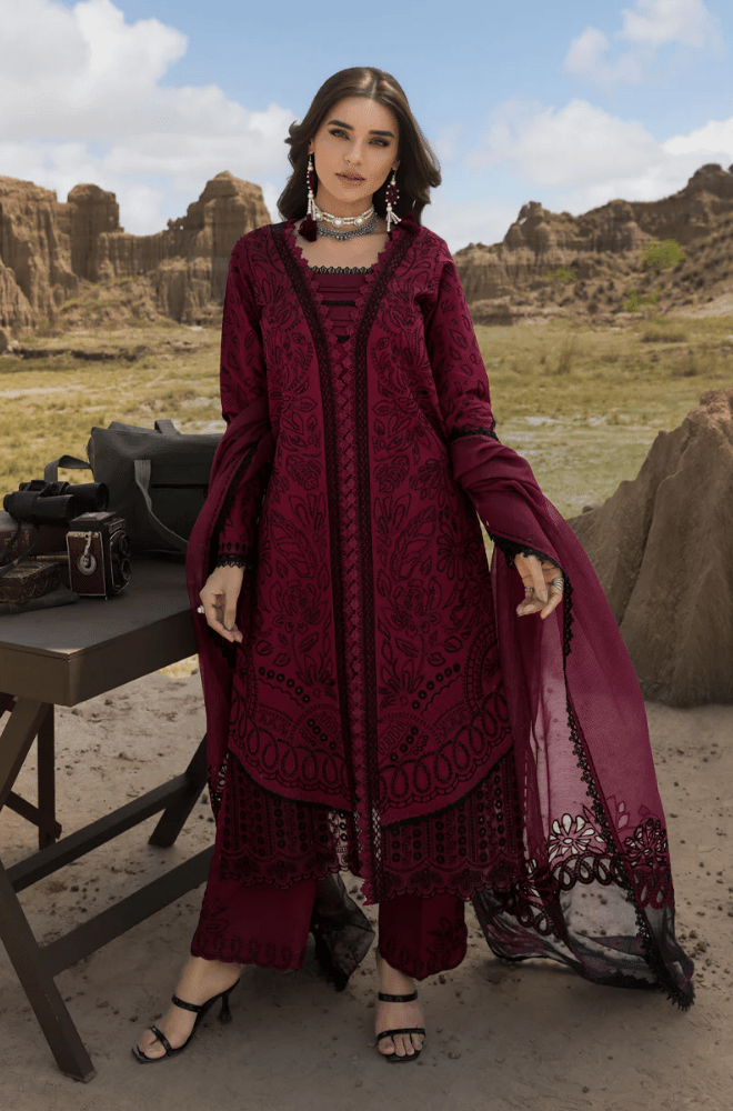Summer 3PC Lawn Chikankari Embroidered Suit - BFB0633 - New Arrivals | BlueFery
