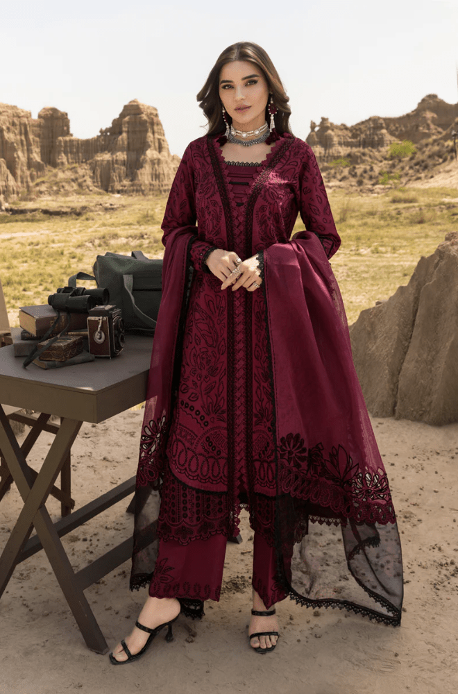 Summer 3PC Lawn Chikankari Embroidered Suit - BFB0633 - New Arrivals | BlueFery