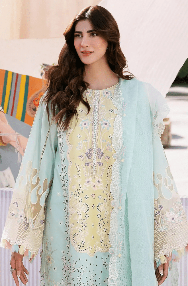 Summer 3PC Lawn Chikankari Embroidered Suit - BFB0643 - New Arrivals | BlueFery