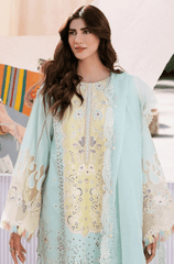 Summer 3PC Lawn Chikankari Embroidered Suit - BFB0643 - New Arrivals | BlueFery