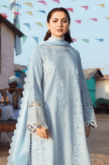 Summer 3PC Lawn Chikankari Embroidered Suit - BFB0722 - luxury | BlueFery