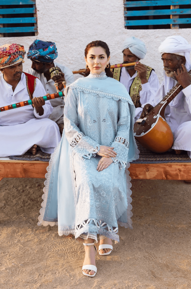 Summer 3PC Lawn Chikankari Embroidered Suit - BFB0722 - luxury | BlueFery