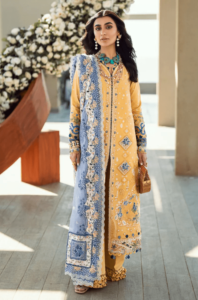 Summer 3PC Lawn Chikankari Embroidered Suit - BFB0723 - New Arrivals | BlueFery