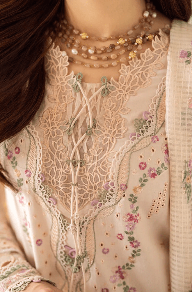 Summer 3PC Lawn Chikankari Embroidered Suit - BFB0724 - New Arrivals | BlueFery