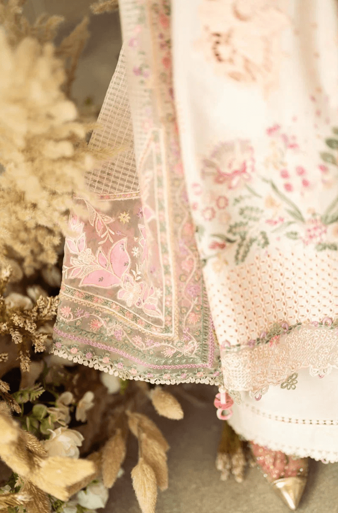Summer 3PC Lawn Chikankari Embroidered Suit - BFB0724 - New Arrivals | BlueFery