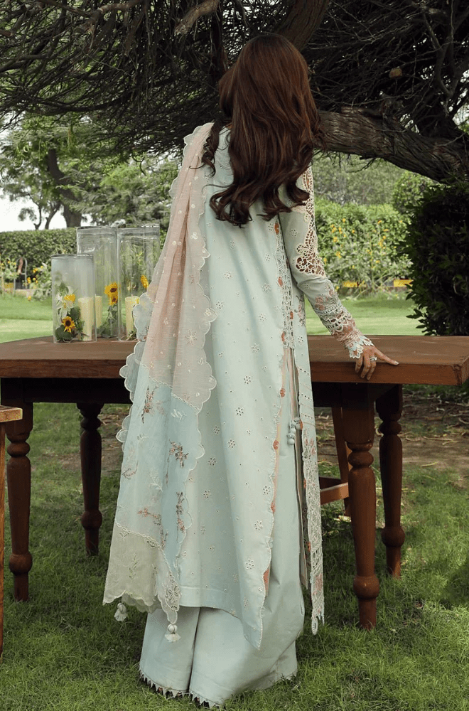 Summer 3PC Lawn Chikankari Embroidered Suit - BFB0725 - New Arrivals | BlueFery