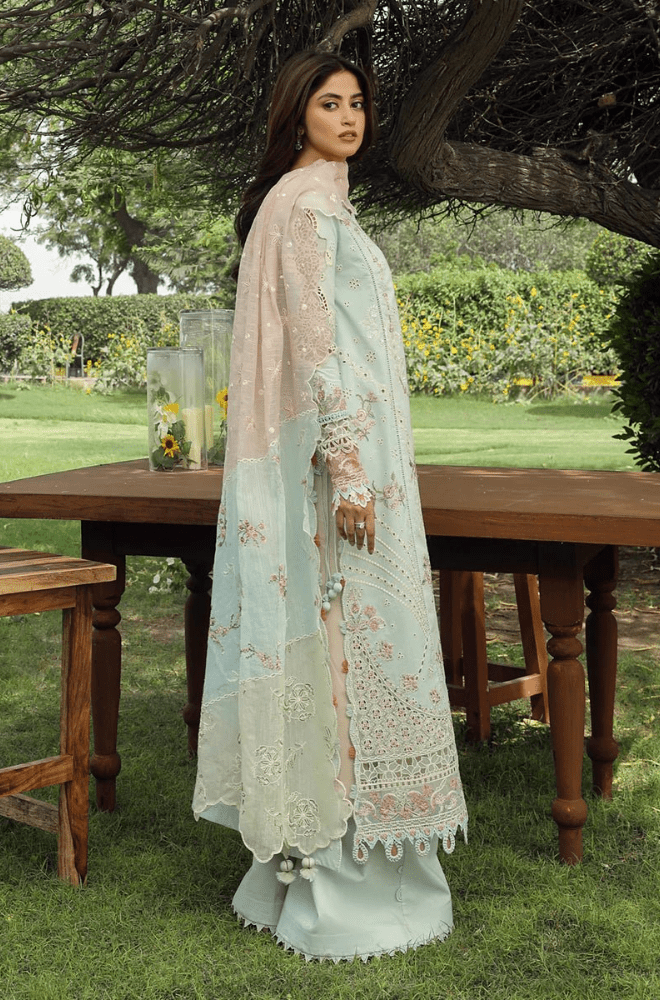 Summer 3PC Lawn Chikankari Embroidered Suit - BFB0725 - New Arrivals | BlueFery