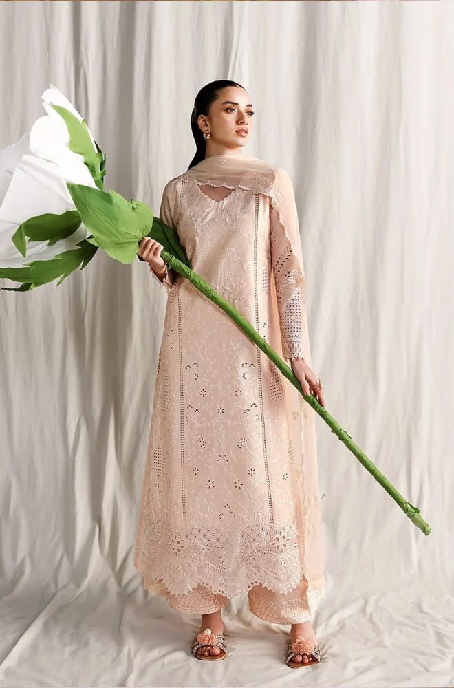 Summer 3PC Lawn chikankari Embroidered Suit - BFB0768 - luxury | BlueFery
