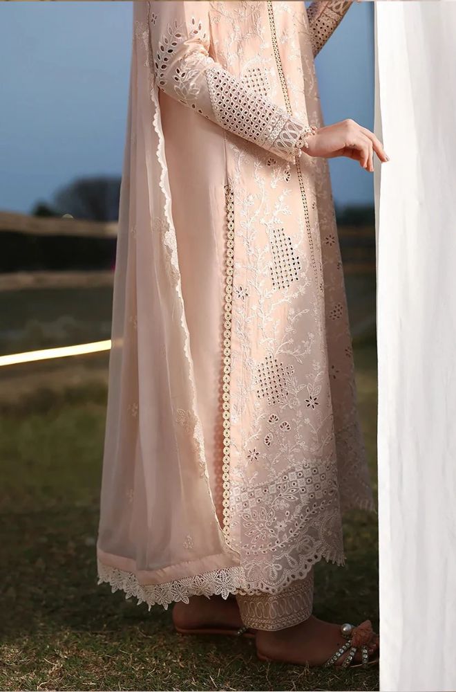 Summer 3PC Lawn chikankari Embroidered Suit - BFB0768 - luxury | BlueFery