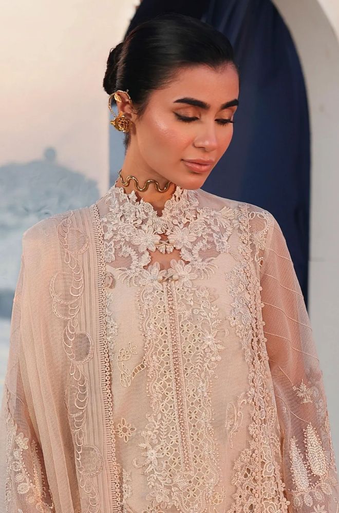 Summer 3PC Lawn chikankari Embroidered Suit - BFB0778 - luxury | BlueFery
