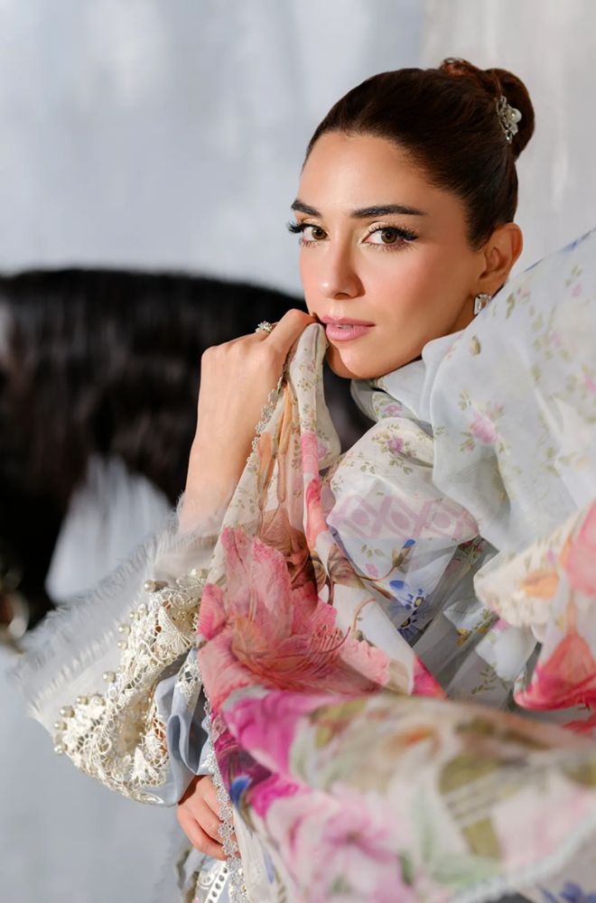 Summer 3PC Lawn chikankari Embroidered Suit - BFB0780 - luxury | BlueFery
