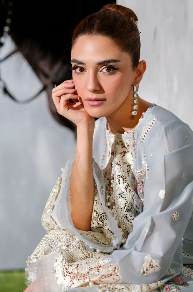 Summer 3PC Lawn chikankari Embroidered Suit - BFB0780 - luxury | BlueFery