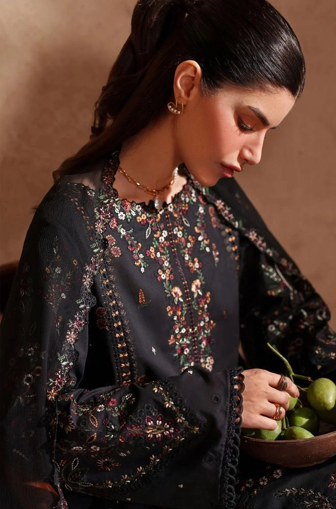 IZNIK - 3PC Lawn Chikankari Embroidered Shirt with Chiffon Embroidered Dupatta and Trouser - BFB0782