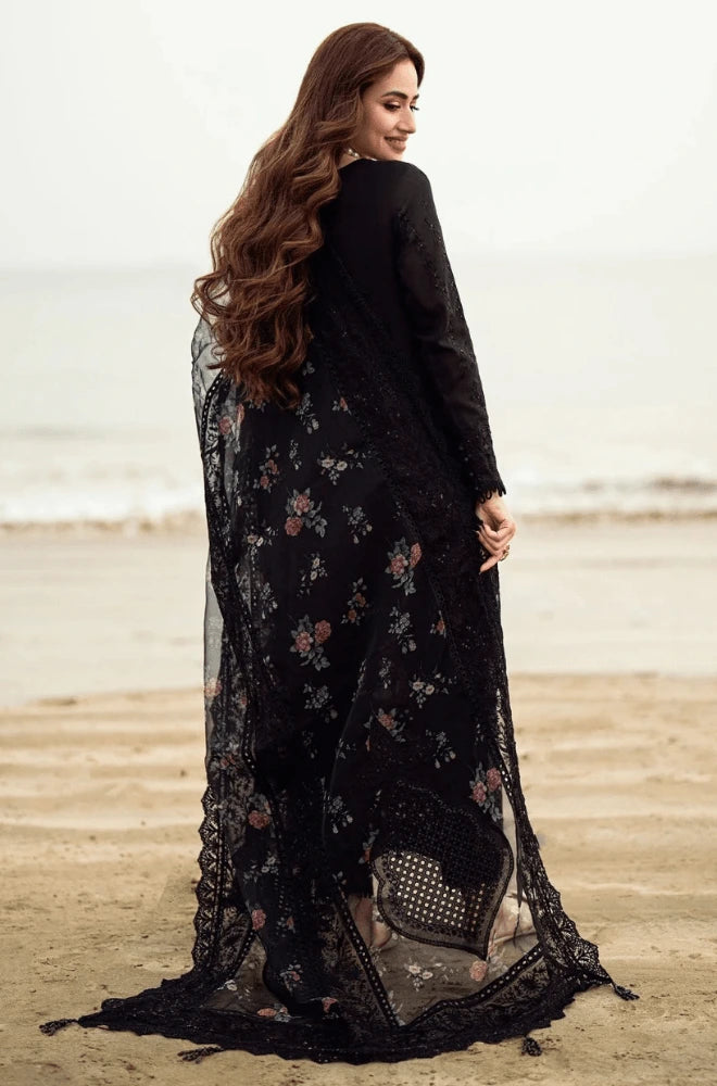 NUREH - 3PC Dhanak Chikankari Embroidered Shirt with Monar Printed Dupatta and Trouser - BFB0995