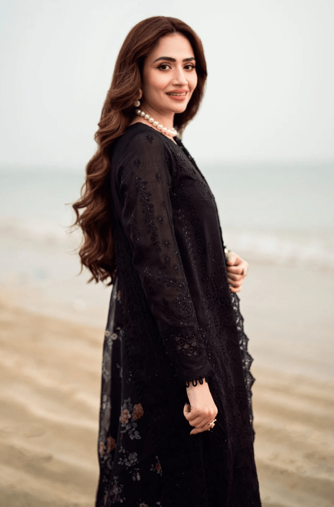 Summer 3PC Lawn Chikankari Embroidered with Sequence work Suit - BFU01120 - luxury | BlueFery