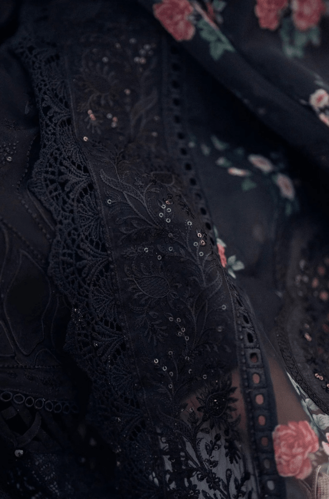 Summer 3PC Lawn Chikankari Embroidered with Sequence work Suit - BFU01120 - luxury | BlueFery
