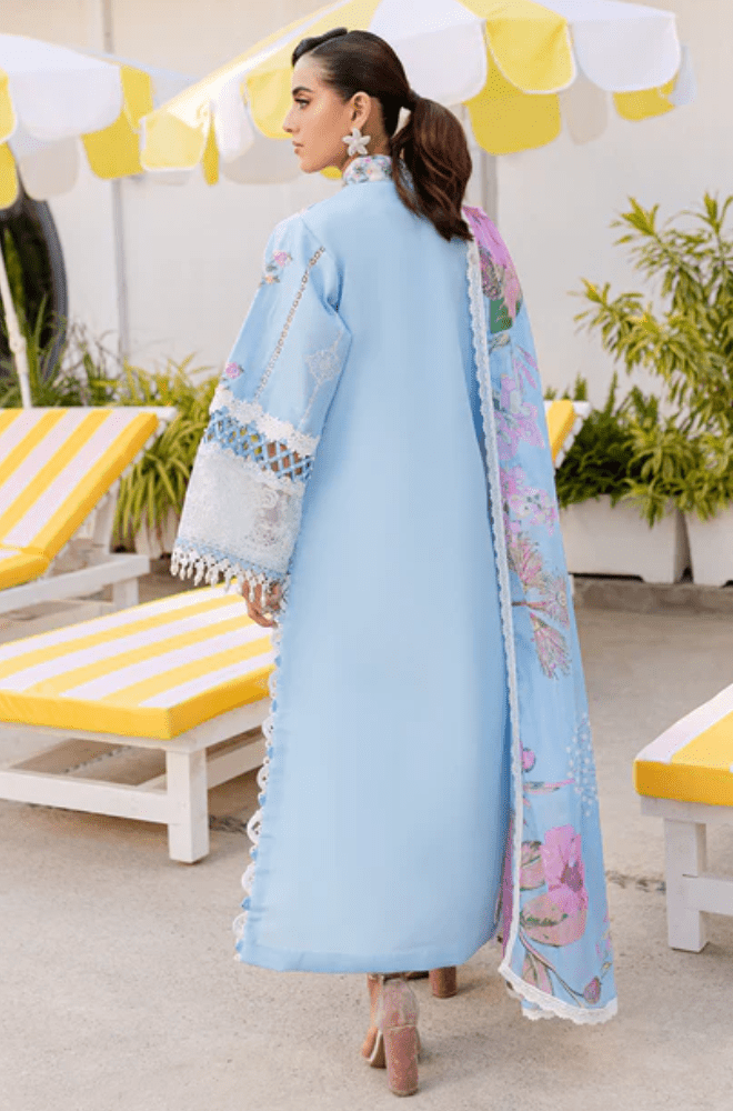 Summer 3PC Lawn Chikankri Embroidered Suit - BFB0649 - | BlueFery