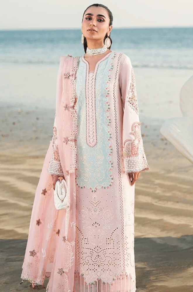 Summer 3PC Lawn Chikankri Embroidered Suit - BFB0650 - New Arrivals | BlueFery