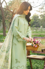 Summer 3PC Lawn Chikenkari Embroidered Suit - BFB0672 - New Arrivals | BlueFery