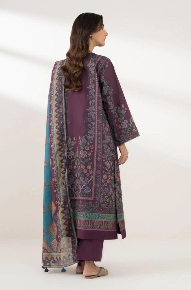 SAPPHIRE -3PC Lawn Digital Printed shirt with printed duppata and Trouser- BFB0707