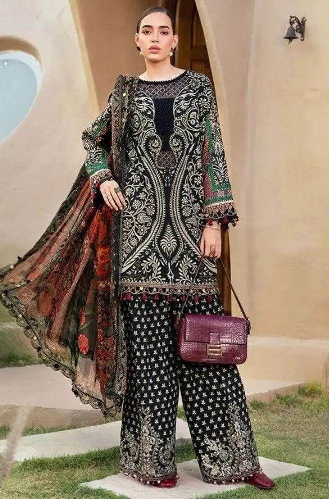 MARIA B - 3PC Lawn Digital Printed Shirt With Lawn Printed Dupatta and Trouser- BFB0709