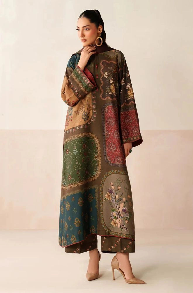 BAROQUE - 3PC Khaddar Printed Shirt with Khaddar Printed Dupatta and Trouser - BFB0587