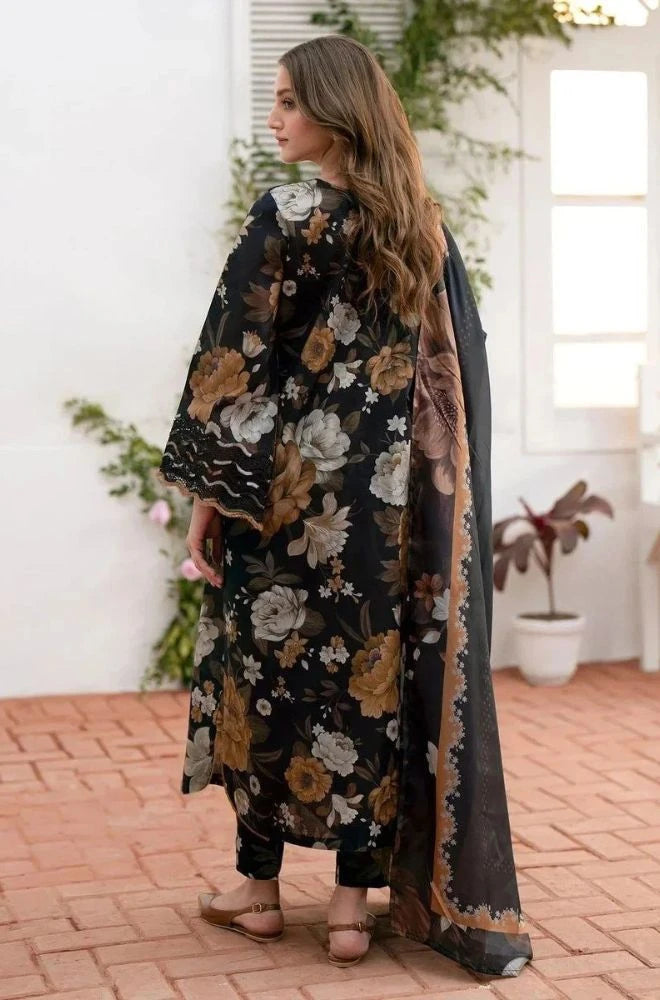 BAROQUE - 3PC Lawn Digital Printed Shirt With Lawn Printed Dupatta and Trouser - BFB0715