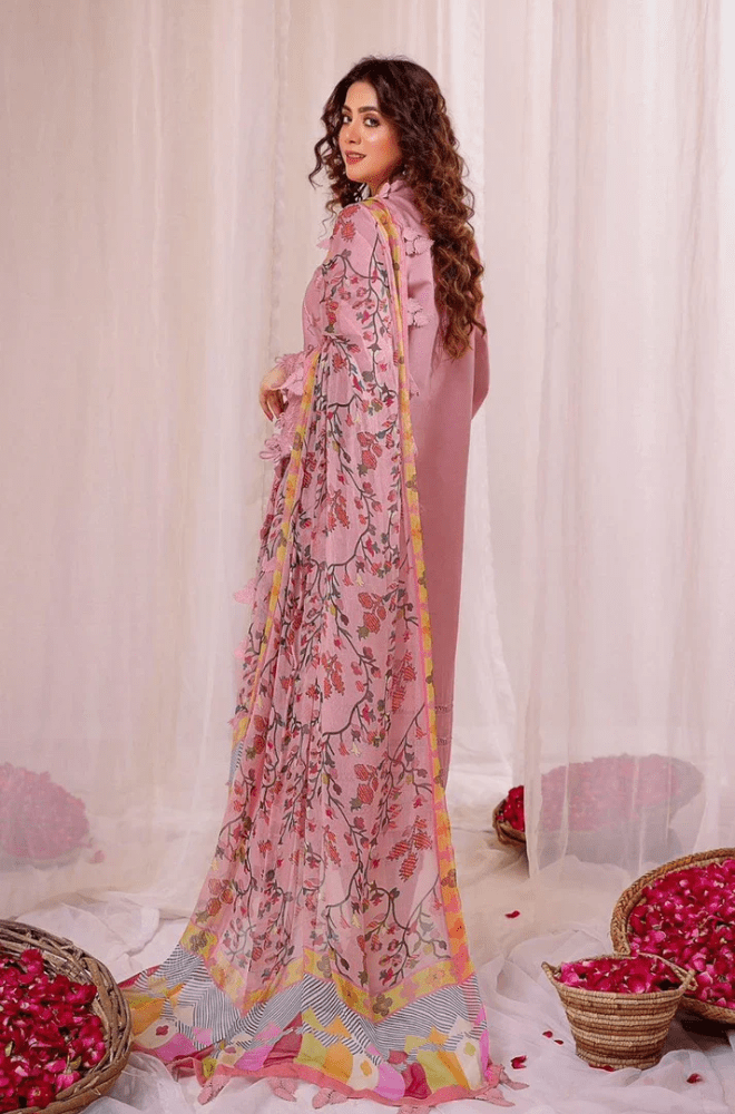Summer 3PC Lawn Embroidered Dress - BFC00040 - | BlueFery