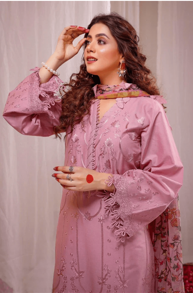 Summer 3PC Lawn Embroidered Dress - BFC00040 - | BlueFery