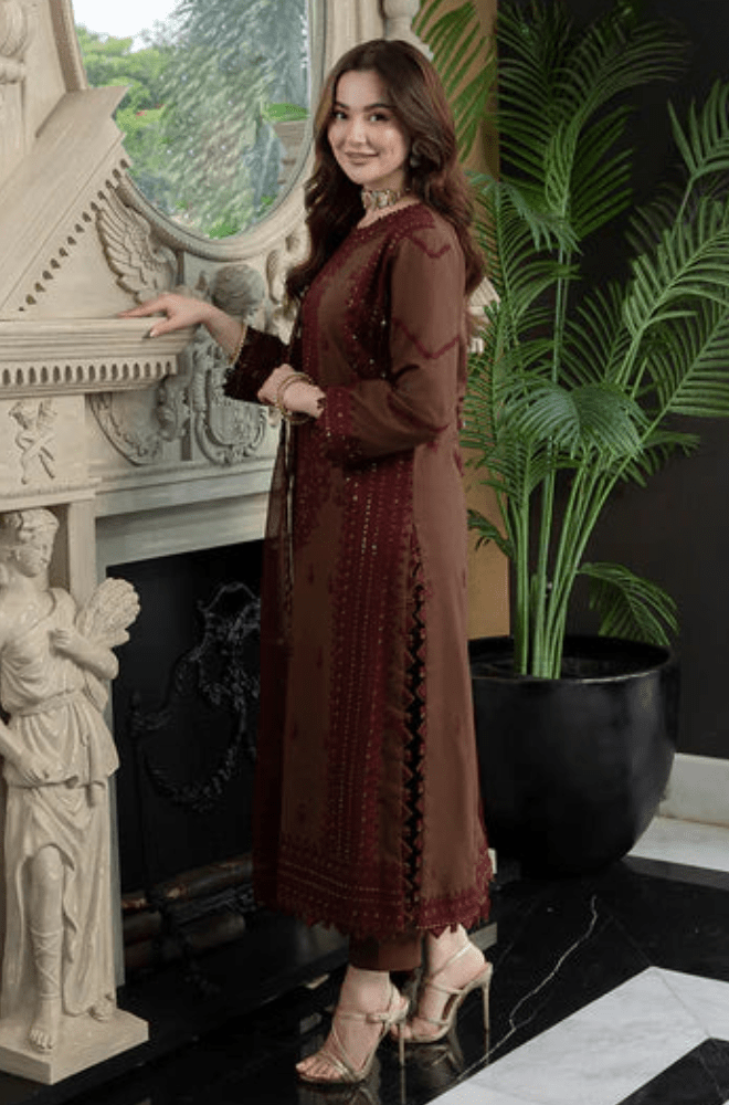 Summer 3PC Lawn Embroidered Dress - BFC00050 - | BlueFery
