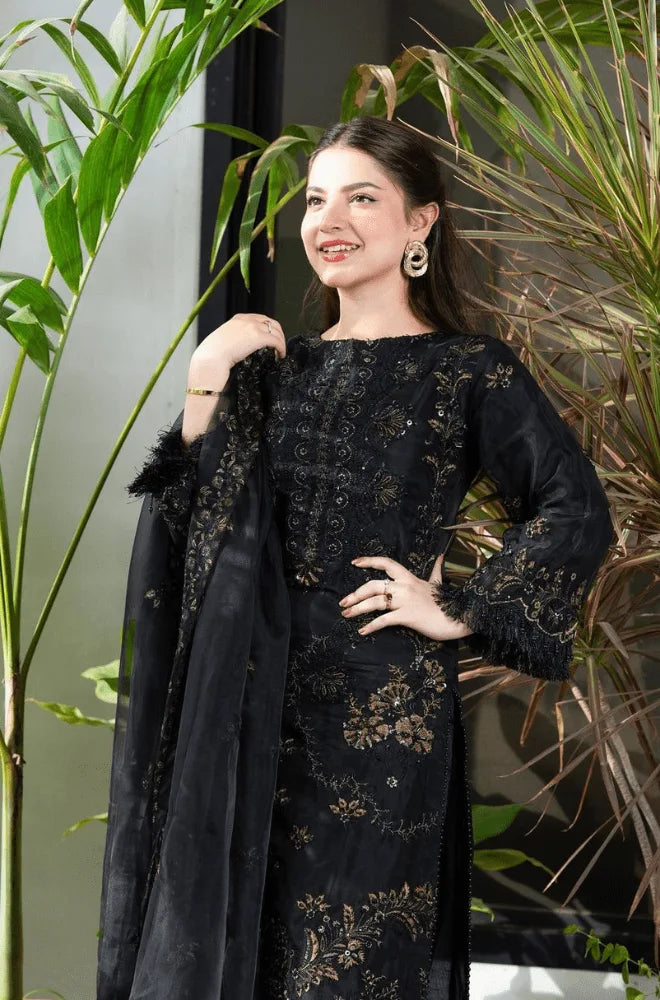 Alkaram - 3PC Dhanak Embroidered Shirt With Dhanak Embroidered Dupatta and Trouser - BFB0894