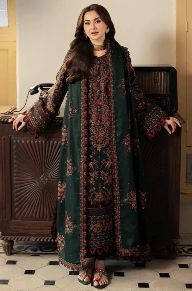 ASIM JOFA - 3PC Embroidered Dhanak Shirt with Dhanak Embroidered Dupatta and Trouser - BFB01023