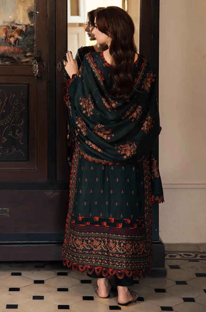ASIM JOFA - 3PC Embroidered Dhanak Shirt with Dhanak Embroidered Dupatta and Trouser - BFB01023