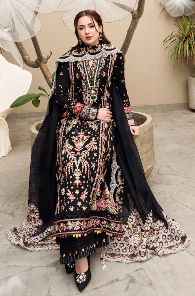 QALAMKAR - 3PC Dhanak Embroidered Shirt with Dhanak Embroidered Dupatta and Trouser - BFA0007