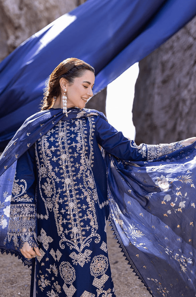 Summer 3PC Lawn Embroidered Suit - BFA0026 - luxury | BlueFery