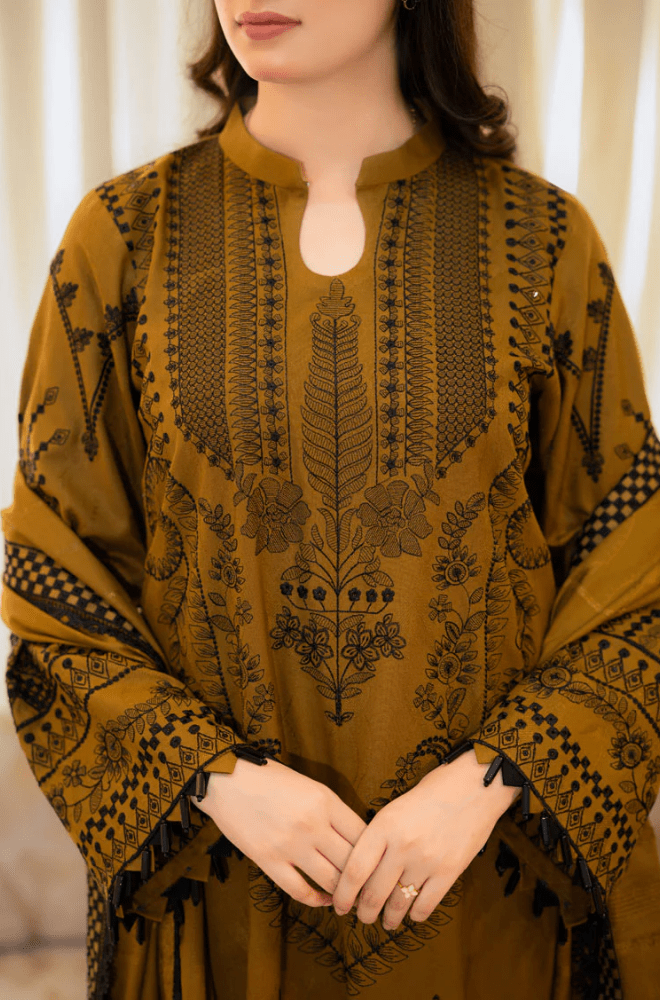 Summer 3PC Lawn Embroidered Suit - BFA00270 - New Arrivals | BlueFery