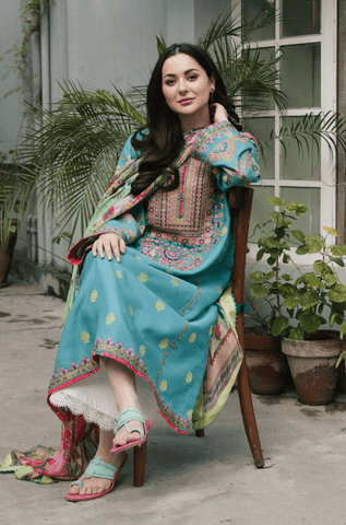 Summer 3PC Lawn Embroidered Suit - BFA00410 - | BlueFery