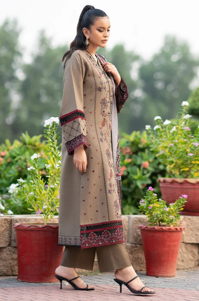 BIN ILYAS - 3PC Lawn Embroidered Shirt with Monar Printed Dupatta and Trouser- BFB0005