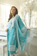 Summer 3PC Lawn Embroidered Suit - BFB0009 - | BlueFery